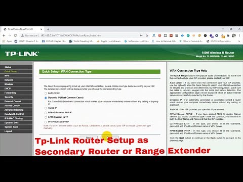 Tp-Link Router Setup as Secondary Router or Range Extender | Technical Hakim