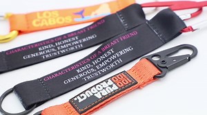 Custom High Strength Tactical Webbing Key Ring Holder Strap PVC Label Nylon Short Lanyard Keychain