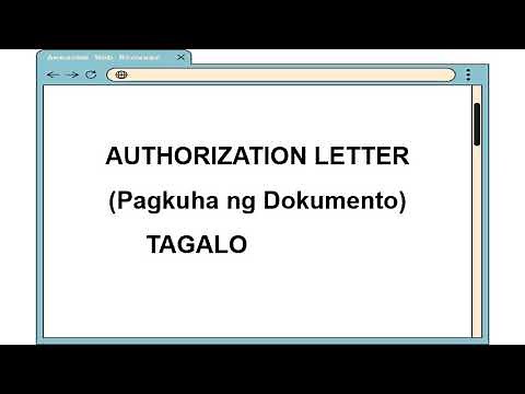 AUTHORIZATION LETTER TAGALOG SAMPLE (PAGKUHA NG DOKUMENTO)