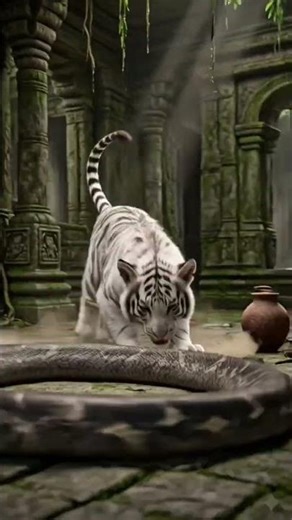 Snake Attack on Tiger 😱 | King Cobra vs Tiger Fight | Wild Animal Battle #shorts