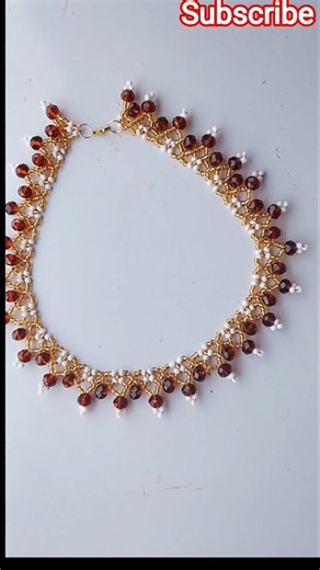 Elegant Crystal Beaded Necklace Tutorial ✨ DIY Jewelry Making #Shorts