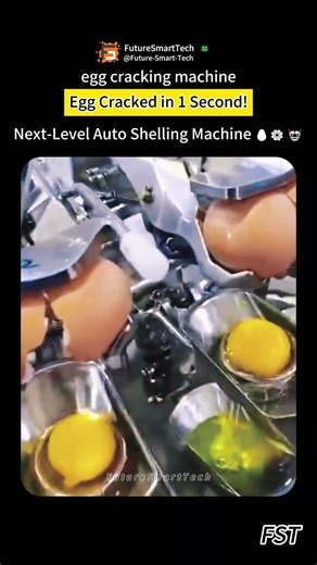 Egg Cracked in 1 Second! Next-Level Auto Shelling Machine 🥚⚙️🤖