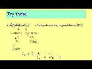 12 Naming Transition Metal Complexes