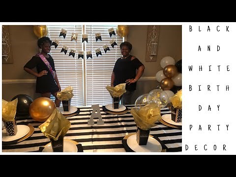 Black White & Gold Birthday Party Decor|Black White & Gold Table Decor