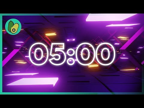 5 Minute Countdown Timer - Spectra Light 🌃 with Electronic Dance Music [EDM] (4K UHD)