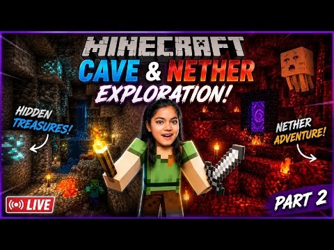 Minecraft LIVE 🔴 Cave & Nether Exploration #2 | Rare Loot Hunt & Survival Adventure