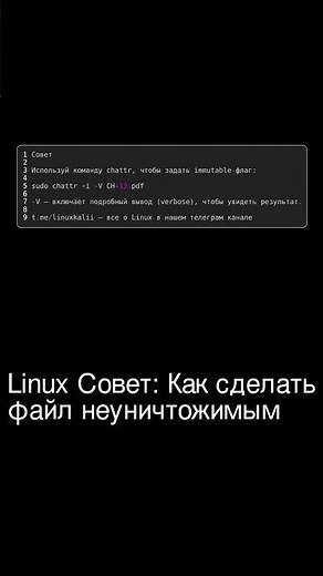 🖥 Linux полезный совет: Как сделать файл неуничтожимым.
