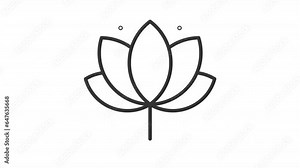Collection of black icon simple animations representing meditation, HD video with transparent background, seamless loop 4K video.