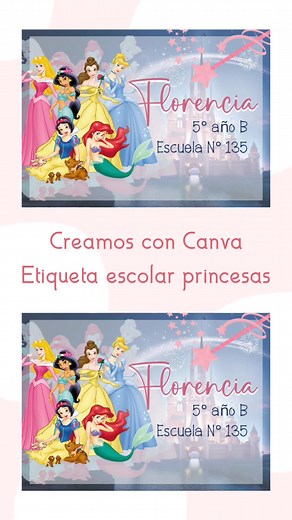 Diseño de Etiquetas de Princesas en Canva