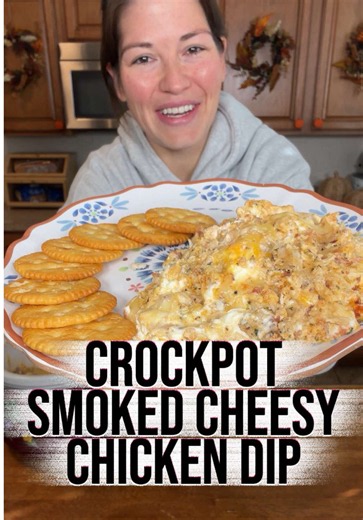 Crockpot Smoked Cheesy Chicken Dip — Easy Potluck Recipe