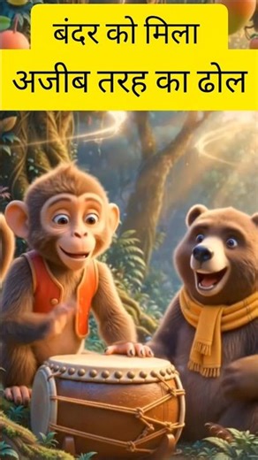 Bandar Aur Bhalu Ka Jadui Dhol 🐵🐻🥁 | #shots #trending