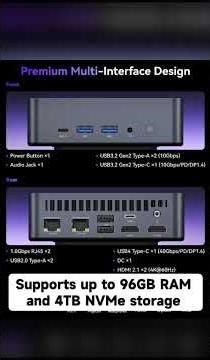 KAMRUI AM21 Mini PC, AMD Ryzen 7 8745HS (8C/16T, up to 4.9GHz),