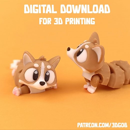 Corgi 3D Print STL File, Articulated Fidget Toy (digital Download) - Etsy