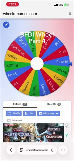 BFDI Wheel Part 4 #bfb #tpot #bfdi #bfdia #objectshowscommunity