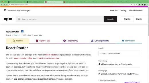 Installing React Router and Declaring Routes