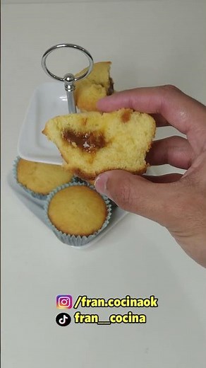 Muffins de vainilla faciles y rapidos (con corazon de dulce de leche) | fran cocina