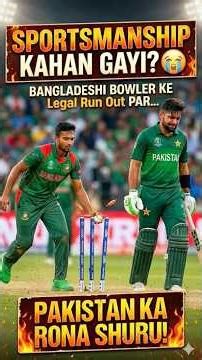 "Sportsmanship kahan gayi?" 😭 Legal Run Out par shuru hua Pakistan ka Rona!#breakingnews #reaction