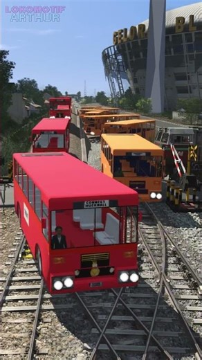 UK Bus Convoy Passes a Tense Crossing and one locomotive stops suddenly #railtrack #train