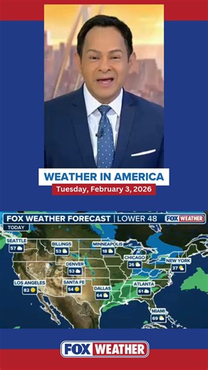 WEATHER IN AMERICA 🇺🇸🌦️: Temperatures in the South and Southeast above the freezing line with some rain that will assist with the snowmelt, with light snow across the Northern Plains and plenty of sunshine in the West. FOX Weather Meteorologist Craig Herrera has you covered with today's forecast. | FOX Weather