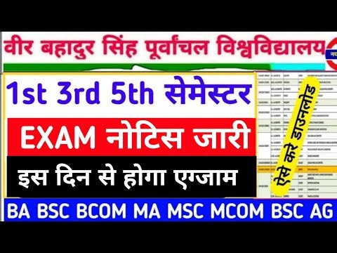 Vbspu Exam नोटिस जारी|Vbspu Exam Date 2025|Vbspu Time Table 2025|Vbspu Examination Form 2025