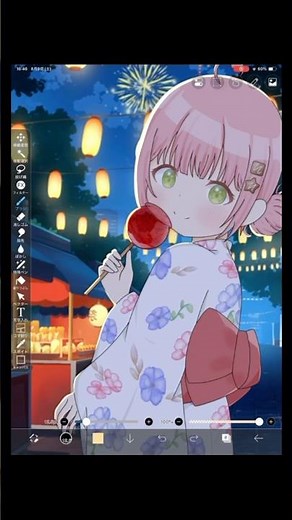 小6が夏祭りイラスト描いてみた！#小6が頑張って描いてみた #イラストメイキング