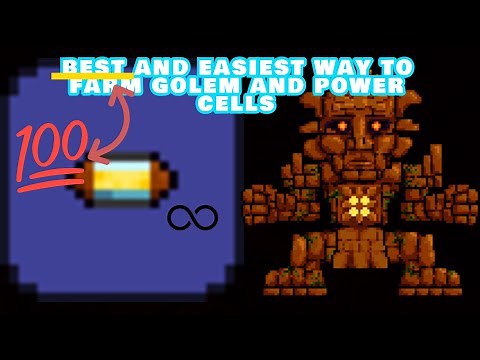 How to Farm Lihzahrd Power Cells and Farm Golem! | Terraria ep. 18