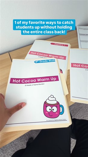 Stephanie Marrero | Teacher Tips on Instagram: "December math hack you didn’t know you needed: A warm-up that actually helps kids catch up, ❌without slowing everyone else down. This Hot Cocoa Spiral is part of our new training on “catching students up without holding everyone back,” and teachers are loving it because: ✔️ It spirals the right skills (not all of them) ✔️ Builds confidence through repetition + routine ✔️ Drops seamlessly into any lesson , zero extra prep ✔️ Comes with fully editabl