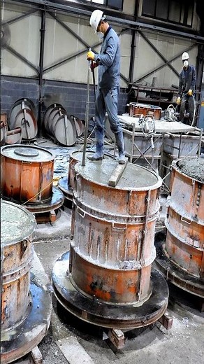 Process of making an extremely hard concrete sump. Circular manhole production factory.