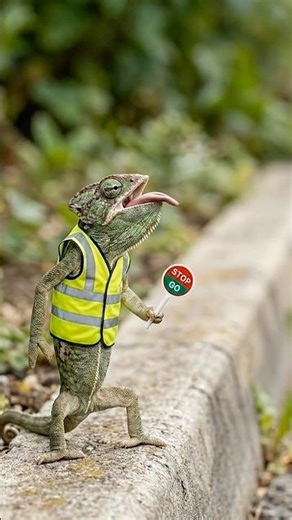 Confused Traffic Cop 🦎🚦🚗 #Shorts