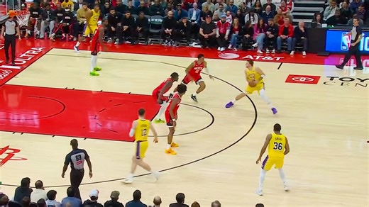 失恋体育生太强了！东契奇爆砍36+6+4！詹姆斯18+5+5，今日湖人vs火箭完整版集锦