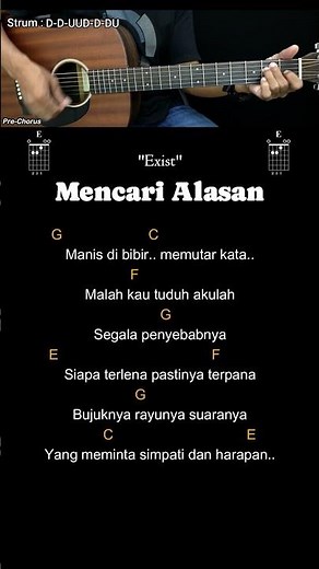 Mencari Alasan - Exist | Tutorial Chord Gitar Mudah dan Lirik #chordgitar