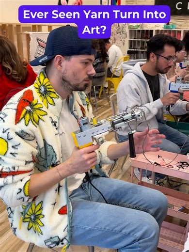 Watch creativity come to life 🧵✨ Design and make your own custom tufted rug at Pop Craft Studio — no experience needed. 🎨 Book now: popcraftstudio.com #popcraftstudio #tuftingworkshop #DIYRug #CreativeStudioVibes #HandmadeDecor #artistsoninstagram #WeekendPlans