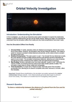 Orbital Velocity Lab | Solar System Simulation | Physics Investigation
