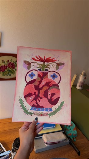 Create a Beautiful Horse Vase with Acrylic Gouache