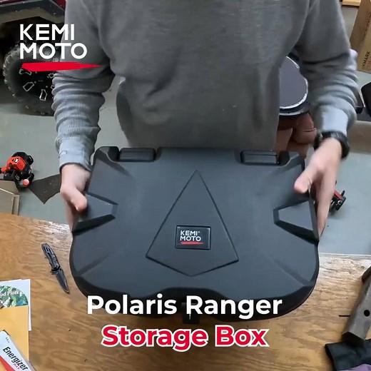 🌟 Tired of running out of UTV storage space? Use the KEMIMOTO Polaris Ranger Storage Box! ✅Maximize bed space for all your adventure essentials - food, tools, gloves, and more! 🔧🧤 ✅ Waterproof design with a secure lid keeps your belongings safe and dry, even on bumpy rides. 🌧️ ✅ Reliable anti-theft protection with a combination lock and wire rope, holding up to 75 kg. 🔐 ✅ Easy installation with quick-mount hooks, no tools or extra hardware needed. 🙌Unleash your UTV with KEMIMOTO's ultimate
