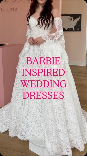 Bon Bon Belle Bridal Boutique on Instagram: "Wedding dresses inspired by Barbie movies 🩷✨ Which Barbie movie is your favorite? Let us know you top pick in the comments! Ready for your princess moment? Book an appointment, link in bio! #barbieweddingdress #weddingdress #bonbonbelle #sayyestothedress #2027bride #wibride #engaged #chicagobride #wedding #weddingdress #weddingdressshopping #bridalboutiquewi #midwestbridalshop #bride #bridal #mkebride #bonbonbelle #weddingdressinspo #pickaweddingdres