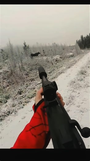 Amazing shot of moose at snow #hunting #deer#moose#chasse
