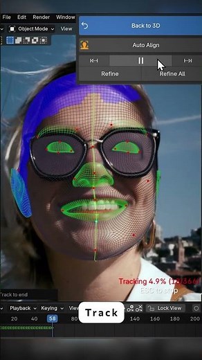 Testing FaceTracker for Blender #b3d #vfx