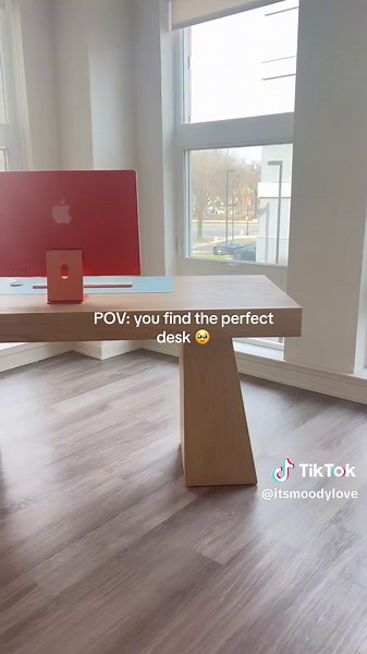 The best desk ever! 🫶🏽 #cb2 #desk #officespace #customdesk #cb2desk #oak .