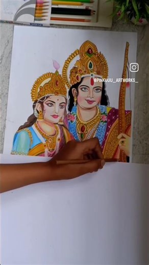 siya ram🤍🤍 #shorts #siyaram #ram #trending #artwork