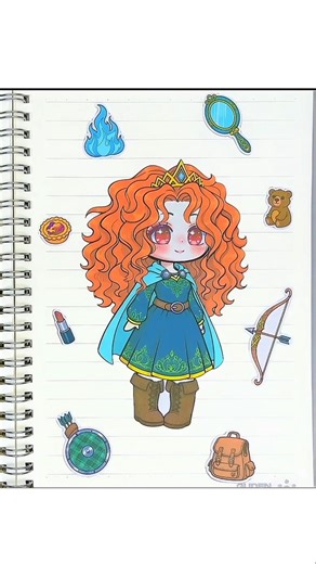 Disney Princess X Gacha Sticker Book 💙 #princess #disney #shorts