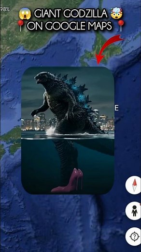 😱 giant Godzilla 🤯 on Google maps and google Earth 🌍