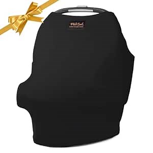 Milk Snob Original 5-in-1 Luxe Nursing Cover in Black - Added Privacy Breastfeeding Cover, Car Seat Cover for Carrier, Stroller, High Chair, Shopping Cart, Lounger Canopy, Newborn Essentials