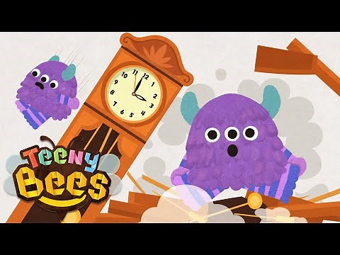 Hickory Dickory Dock with Monster | ‪@TEENYBEES‬ | Toddler Learning Video | Nursery Rhymes Kids Song