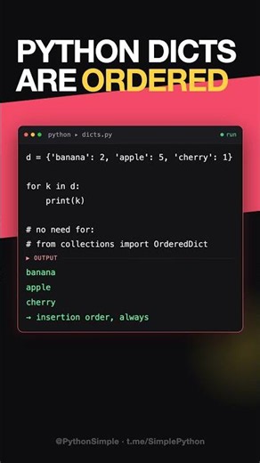Python dicts ARE ORDERED since 3.7