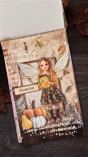 Vicky Papaioannou on Instagram: "Fall art journaling made easy! Step 1: Quick background with two rice papers Step 2: Add texture with a stencil Step 3: Create a cluster with junk journal cut-outs 🍁🍂 Whispering Woods collection by @farreltailor @stamperiainternational #mixedmedia #artjournal #junkjournal"