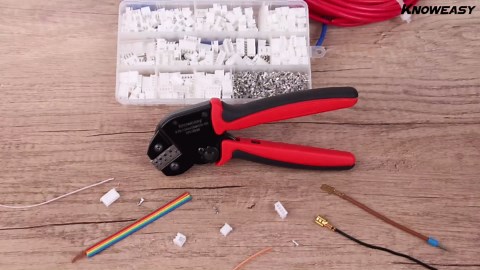 Knoweasy Jst Crimping Tool with 720PCS JST-XH Connectors Kit - 24-16 AWG Labor-Saving Crimper for AMP-TE 2.8/4.0/4.8/6.3, JST-SM2.54/XH2.54/VH3.96 and Molex