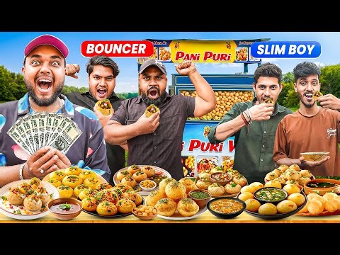 200 Kg Bounser Vs 2 Slim Boy Golgappe Challenge || Winner Get 10,000 ₹ Cash 😱😱