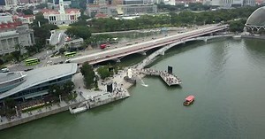 Merlion Park Singapore Aerial Shot