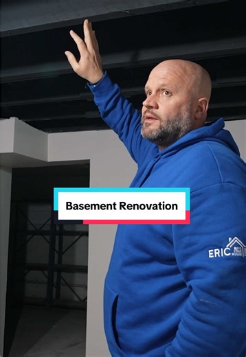 In older homes, sometimes less is more 💭 a black ceiling keeps the basement open instead of closing it in. #basementremodel #realestateinvestors